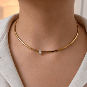 Golden Luxe Marquise Choker - COLLARES - Malandra Jewelry - EUWC646-JDN0106057