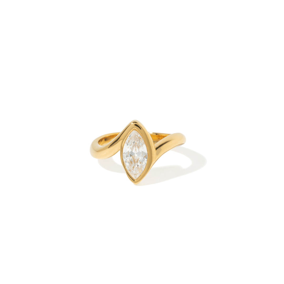 GOLDEN MARQUISE RING - ANILLOS - Malandra Jewelry - EUWR314.6-JDR0108004-6