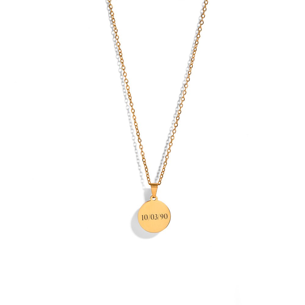 GOLDEN MEDAL CUSTOM NECKLACE - COLLARES GRABADOS - Malandra Jewelry - ESYC7