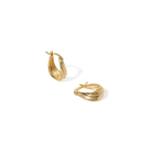 GOLDEN MILANO DRAPE HUGGIES - ARETES - Malandra Jewelry - EAWA131-AAE815-2