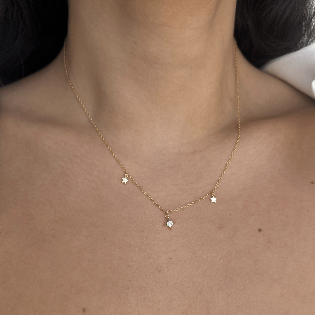 GOLDEN MILANO STARLIGHT NECKLACE - COLLARES - Malandra Jewelry - ERC130 - 60309550019C