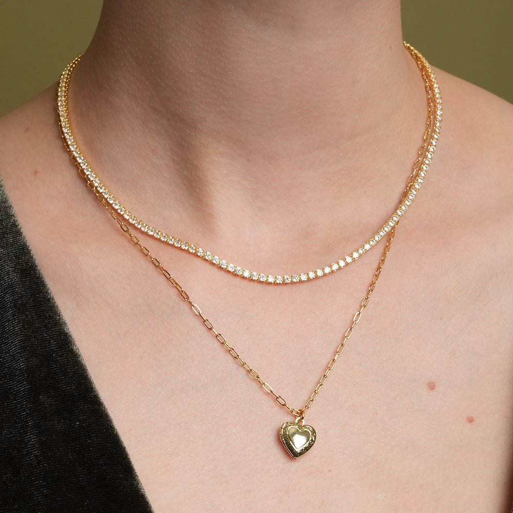 GOLDEN MILANO TENNIS NECKLACE - COLLARES - Malandra Jewelry - ERC101 - DZ60302694068C - 1