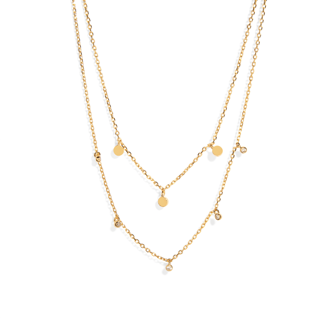 GOLDEN MINI CIRCLES LAYERED NECKLACE - COLLARES - Malandra Jewelry - XBC164 - BJN01134 GDCRY