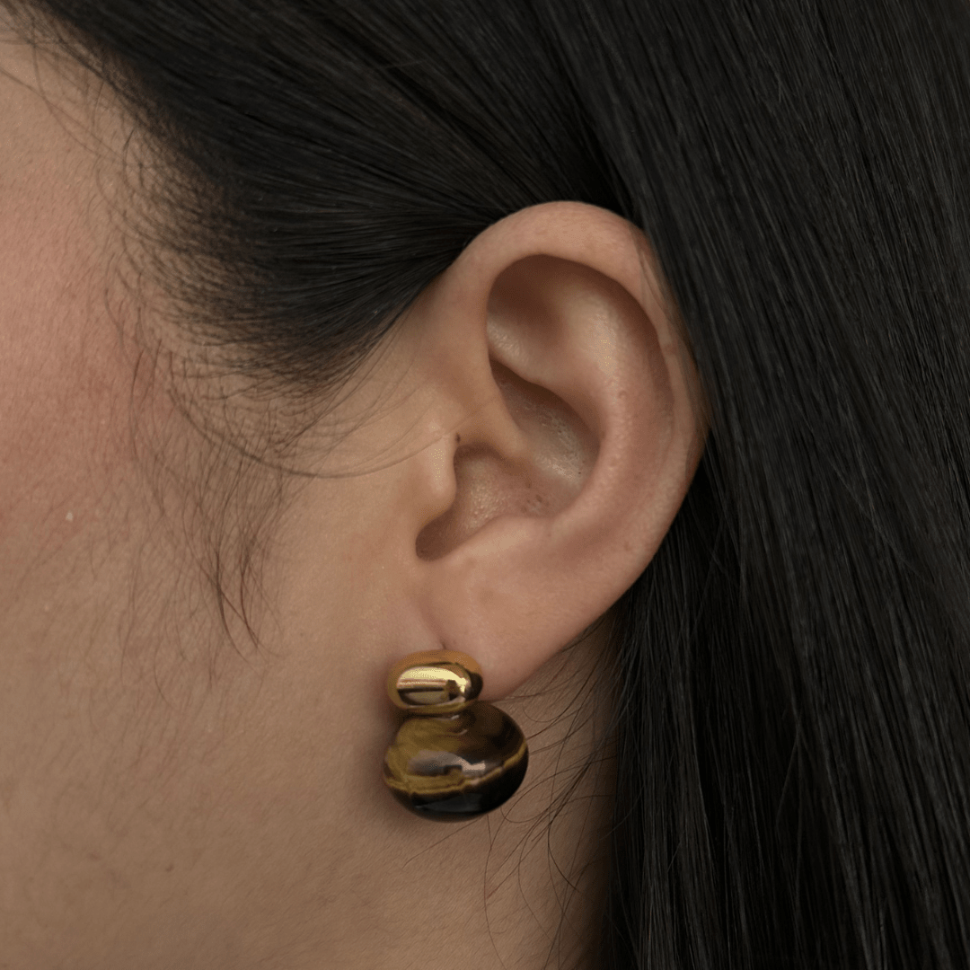 GOLDEN MOCHA EARRINGS - ARETES - Malandra Jewelry - EUWA439-JDE0108028