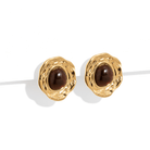 GOLDEN MOCHA ORBIT STUDS - ARETES - Malandra Jewelry - EUWA284-JDE0108037