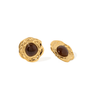 GOLDEN MOCHA ORBIT STUDS - ARETES - Malandra Jewelry - EUWA284-JDE0108037