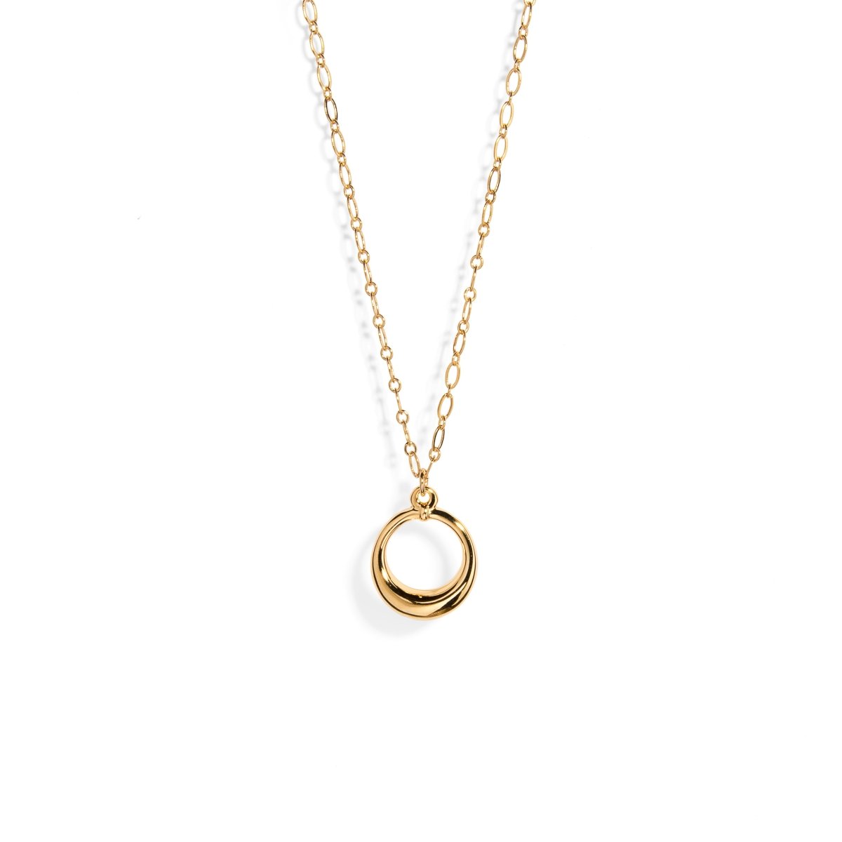GOLDEN MOON RING NECKLACE - COLLARES - Malandra Jewelry - VCC227 - 9089