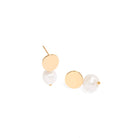 GOLDEN ORBIT PEARL EARRINGS - ARETES - Malandra Jewelry - TA1819