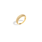GOLDEN PAVE MILANO RING - ANILLOS - Malandra Jewelry - EAWR59.6