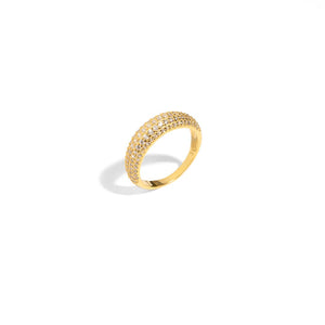 GOLDEN PAVE MILANO RING - ANILLOS - Malandra Jewelry - EAWR59.6