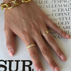 GOLDEN PAVE MILANO RING - ANILLOS - Malandra Jewelry - EAWR59.6