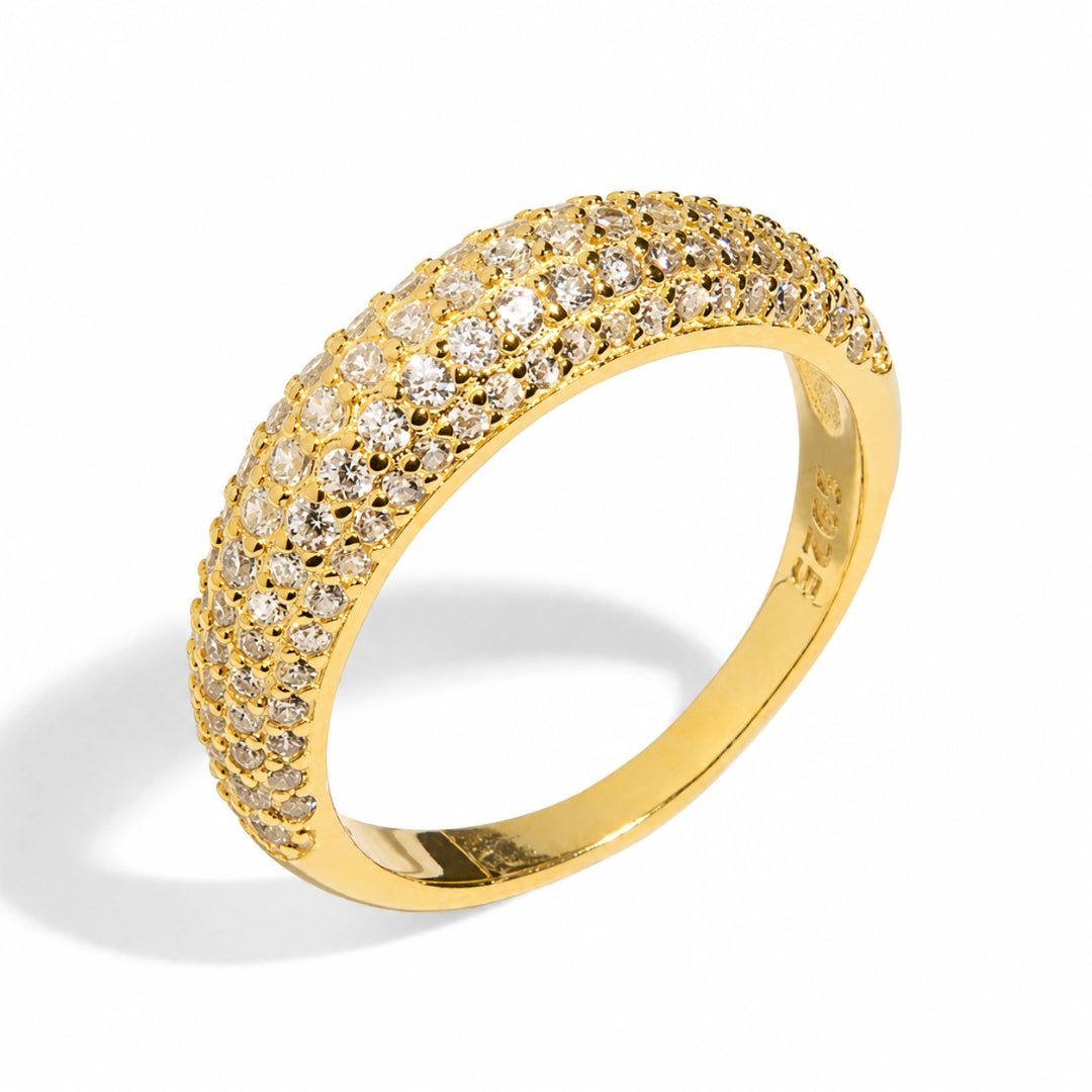 GOLDEN PAVE MILANO RING - ANILLOS - Malandra Jewelry - EAWR59.6-MMR256-G-6