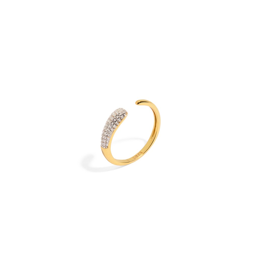GOLDEN PAVE OPEN MILANO RING - ANILLOS - Malandra Jewelry - EAWR77 - M240419000201