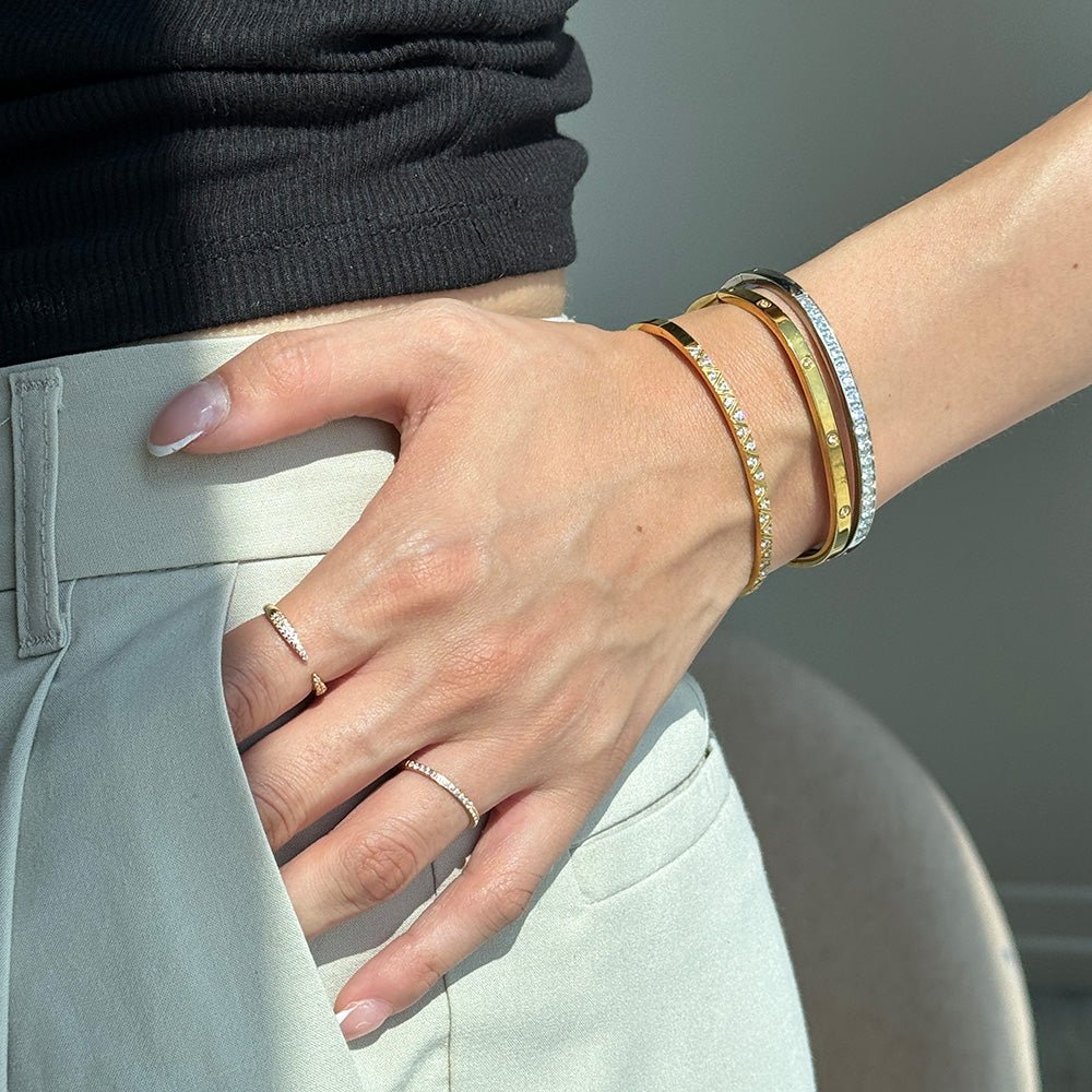 GOLDEN PAVE OPEN MILANO RING - ANILLOS - Malandra Jewelry - EAWR78 - M240419000198