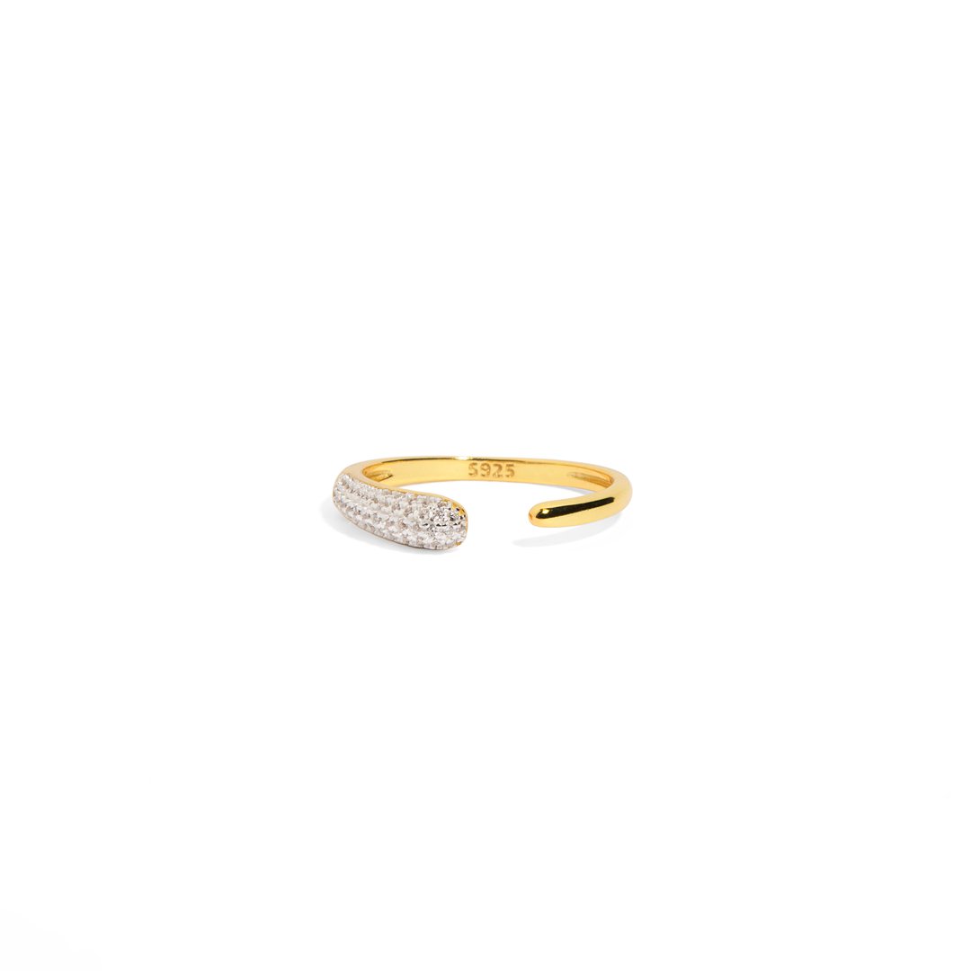 GOLDEN PAVE OPEN SERENA RING - ANILLOS - Malandra Jewelry - EAWR77 - M240419000201