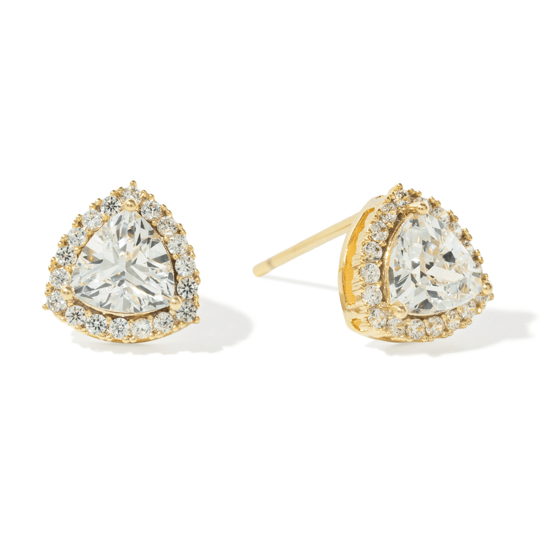Golden Pavé Studs - ARETES - Malandra Jewelry - ZWA172-QX08640YN