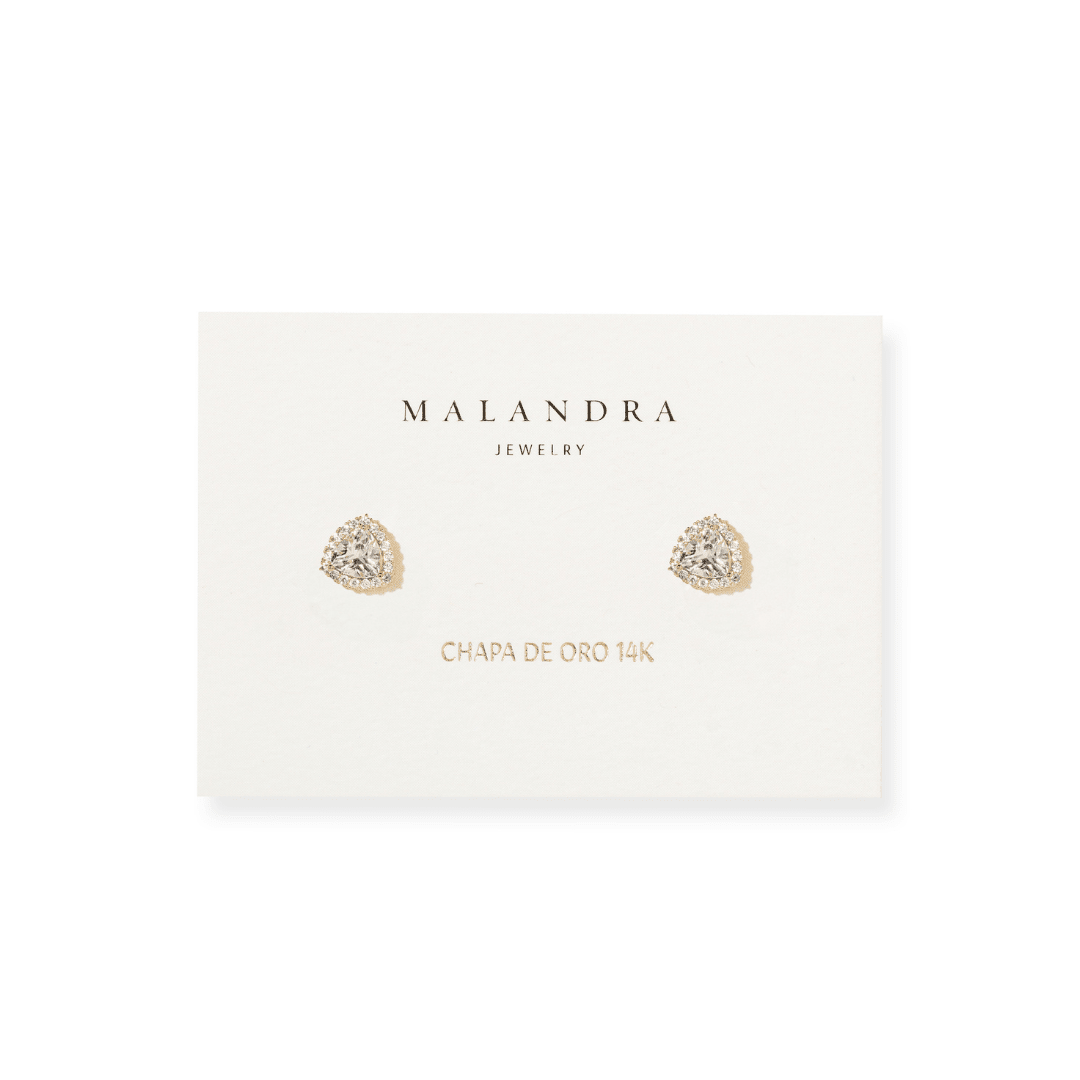 Golden Pavé Studs - ARETES - Malandra Jewelry - ZWA172-QX08640YN