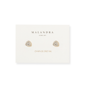 Golden Pavé Studs - ARETES - Malandra Jewelry - ZWA172-QX08640YN