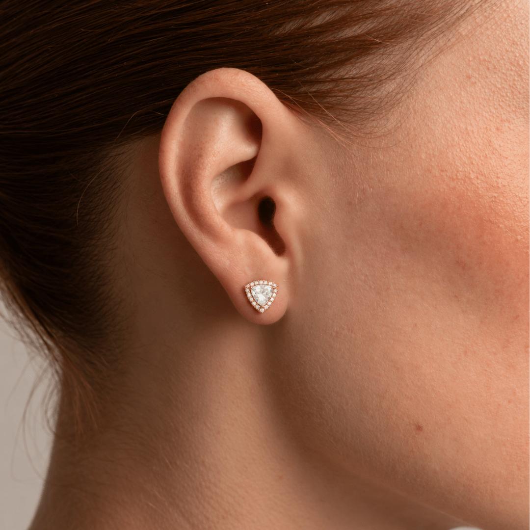Golden Pavé Studs - ARETES - Malandra Jewelry - ZWA172-QX08640YN