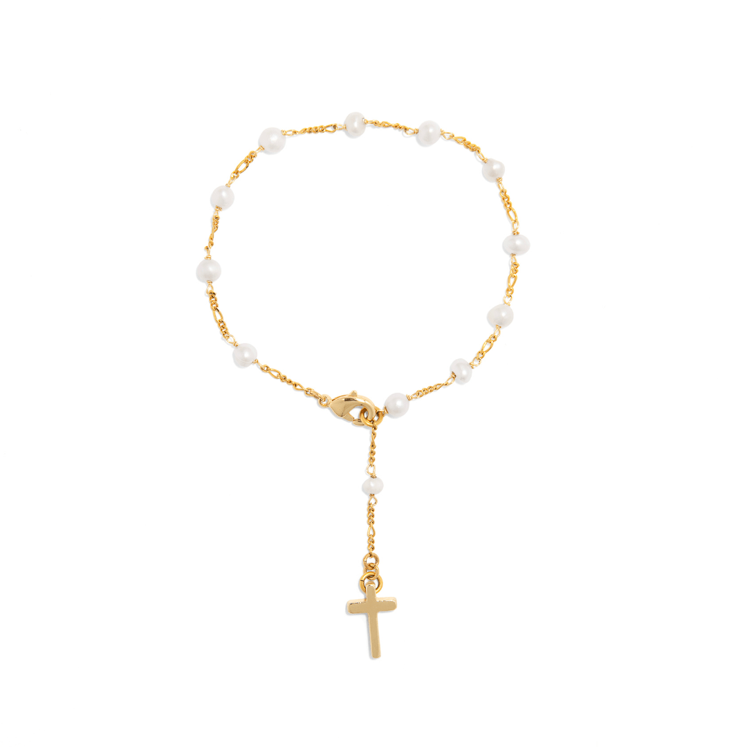 GOLDEN PEARL BLESSING BRACELET - PULSERAS - Malandra Jewelry - TP2015