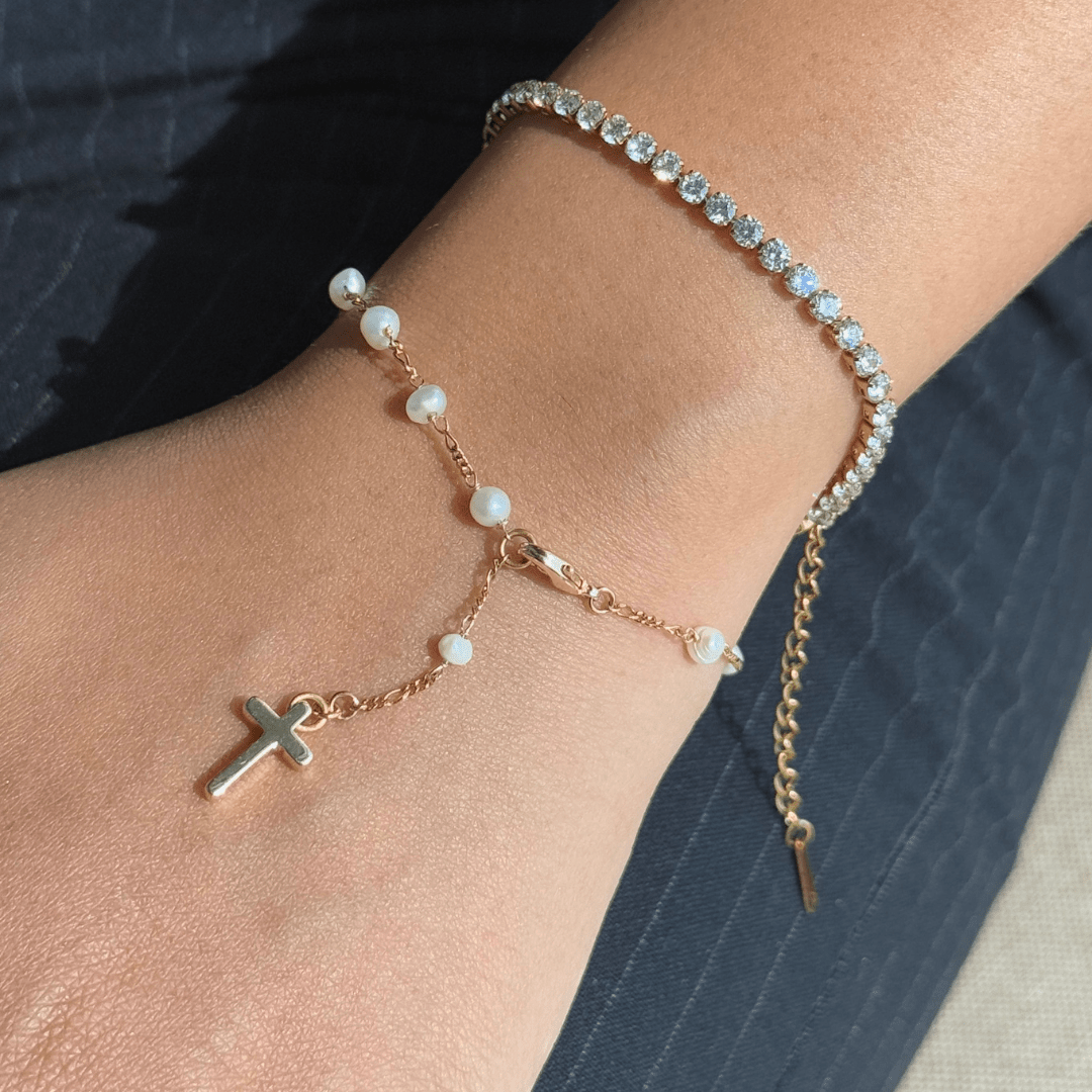 GOLDEN PEARL BLESSING BRACELET - PULSERAS - Malandra Jewelry - TP2015
