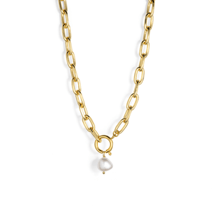 GOLDEN PEARL CHARM NECKLACE - COLLARES - Malandra Jewelry - TC1967