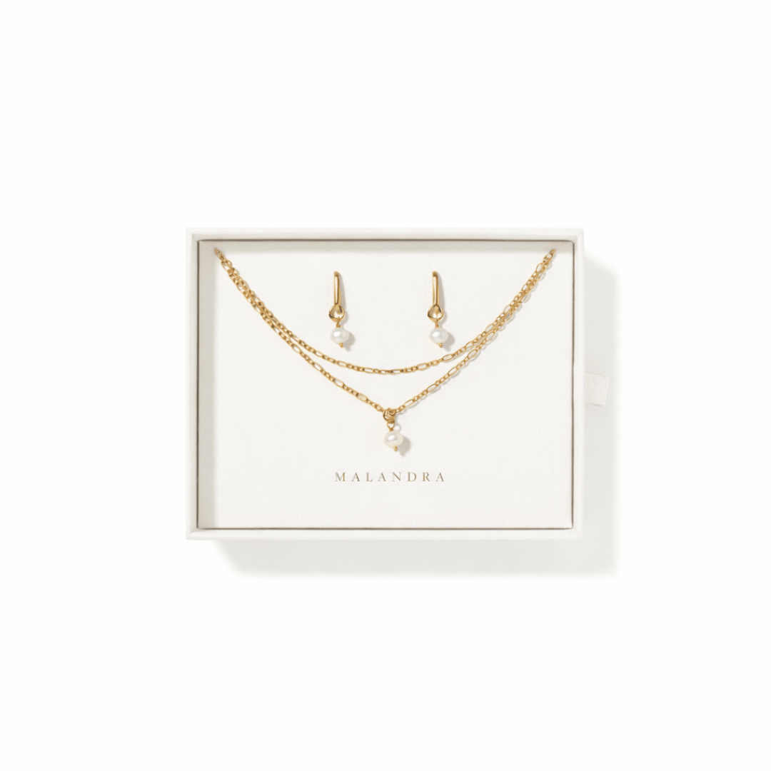 GOLDEN PEARL LAYERS GIFT SET - SETS DE REGALO - Malandra Jewelry - SET142