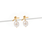 GOLDEN PEARL STUDS - ARETES - Malandra Jewelry - TA2377