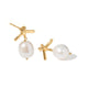 GOLDEN PEARL STUDS - ARETES - Malandra Jewelry - TA2377