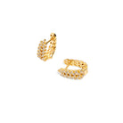 GOLDEN PINK LEAF HUGGIES - ARETES - Malandra Jewelry - EAWA63 - AAE090 - 2