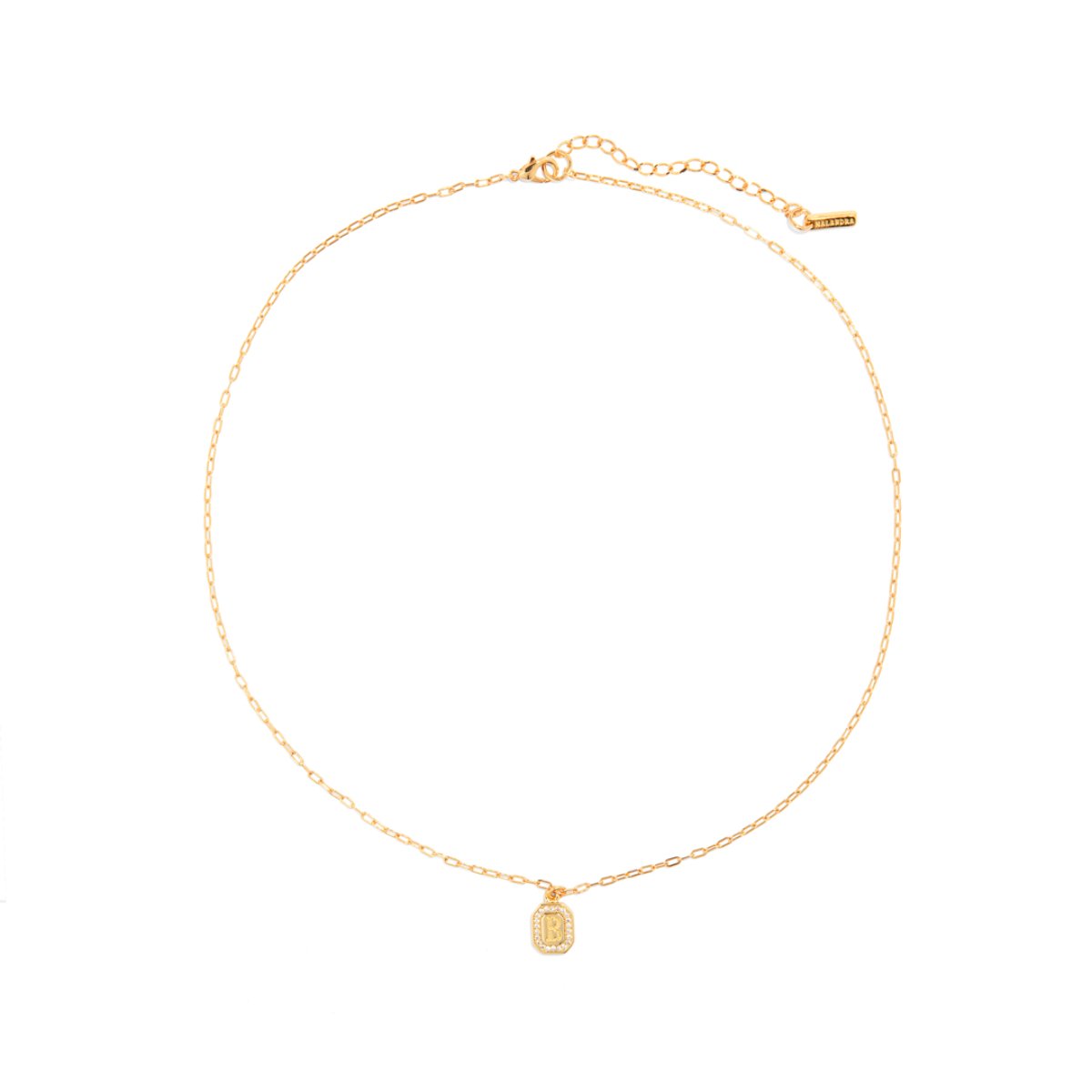 GOLDEN PLAQUE INITIAL NECKLACE - COLLARES - Malandra Jewelry - TC1745.P