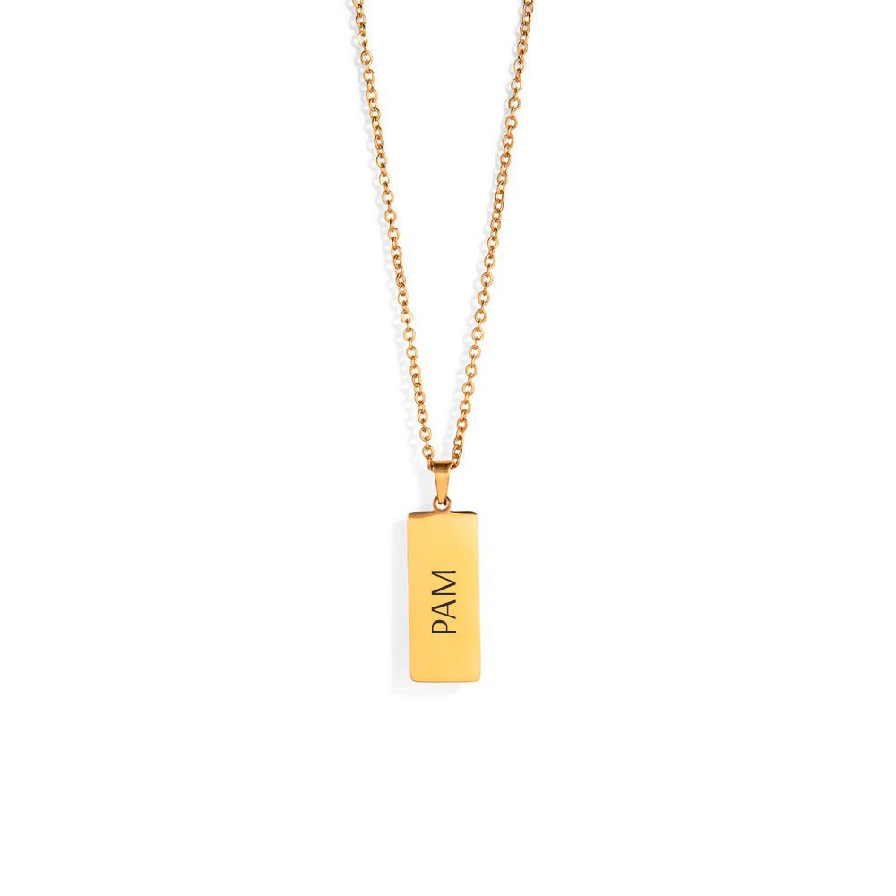 GOLDEN PLAQUE NECKLACE - COLLARES GRABADOS - Malandra Jewelry - ESYC24