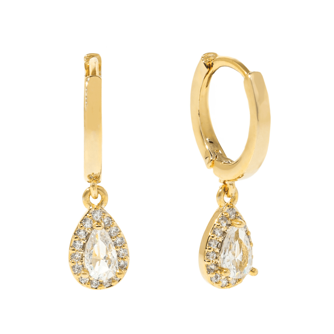 Golden Radiant Drop Earrings - ARETES - Malandra Jewelry - ZYA30