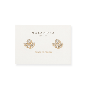 Golden Radiant Fan Studs - ARETES - Malandra Jewelry - ZWA176-QX09221ZY