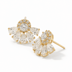 Golden Radiant Fan Studs - ARETES - Malandra Jewelry - ZWA176-QX09221ZY