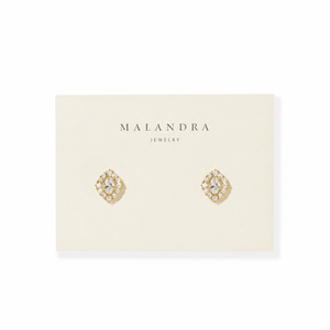 Golden Regal Halo Studs - ARETES - Malandra Jewelry - ZWA195-QX08573YN
