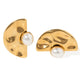 GOLDEN SCULPT PEARL EARRINGS - ARETES - Malandra Jewelry - EUWA511-JDEW2408057