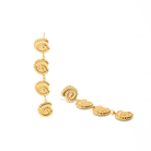GOLDEN SHELL CASCADE EARRINGS - ARETES - Malandra Jewelry - ZZA9 - E02638J