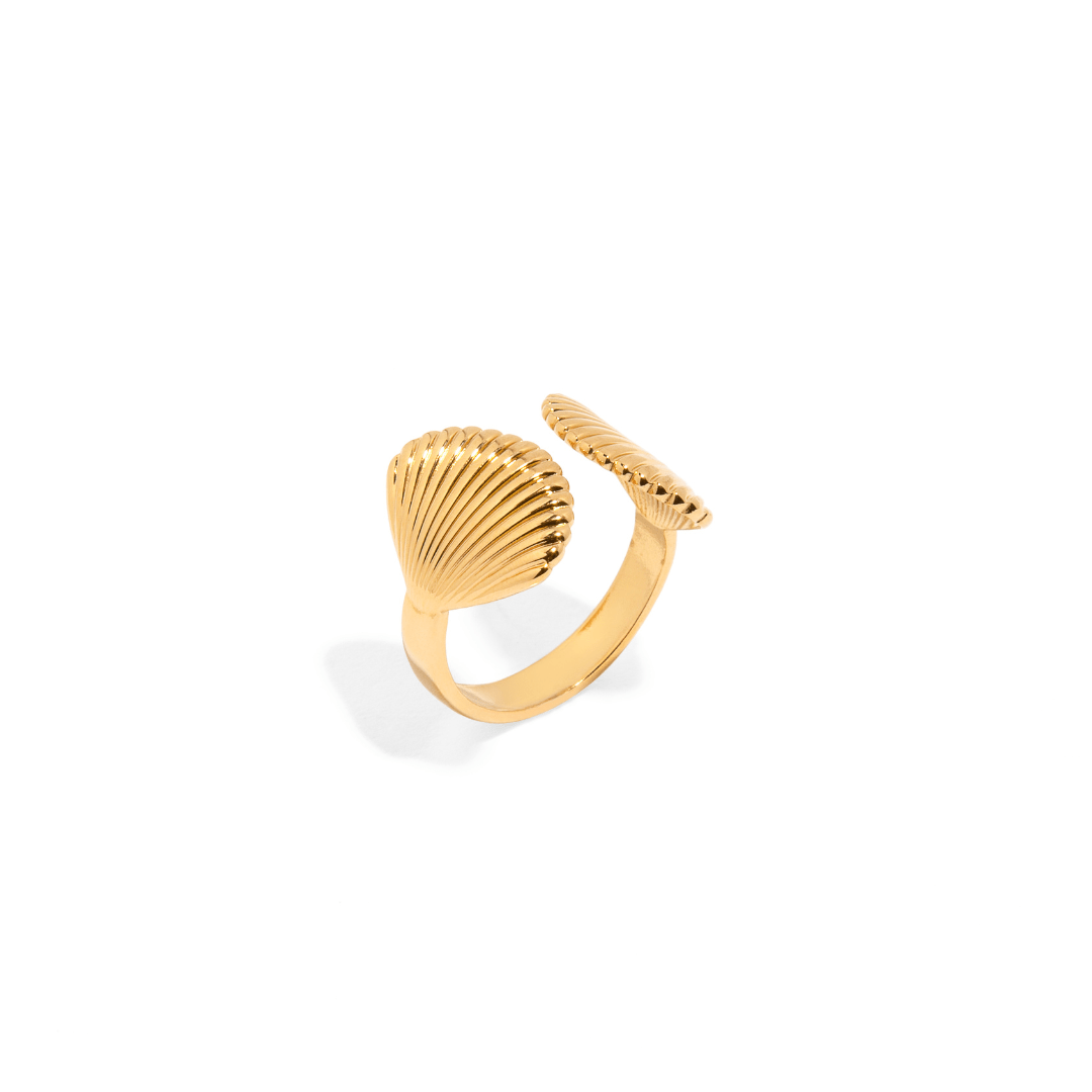 GOLDEN SHELL RING - ANILLOS - Malandra Jewelry - EUWR196 - JDRW2406012
