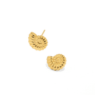 GOLDEN SHELL SPIRAL STUDS - ARETES - Malandra Jewelry - XRA114 - NEA689 GD