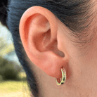 GOLDEN SHIFT GLOW HOOPS - ARETES - Malandra Jewelry - ZWA96-QX06461