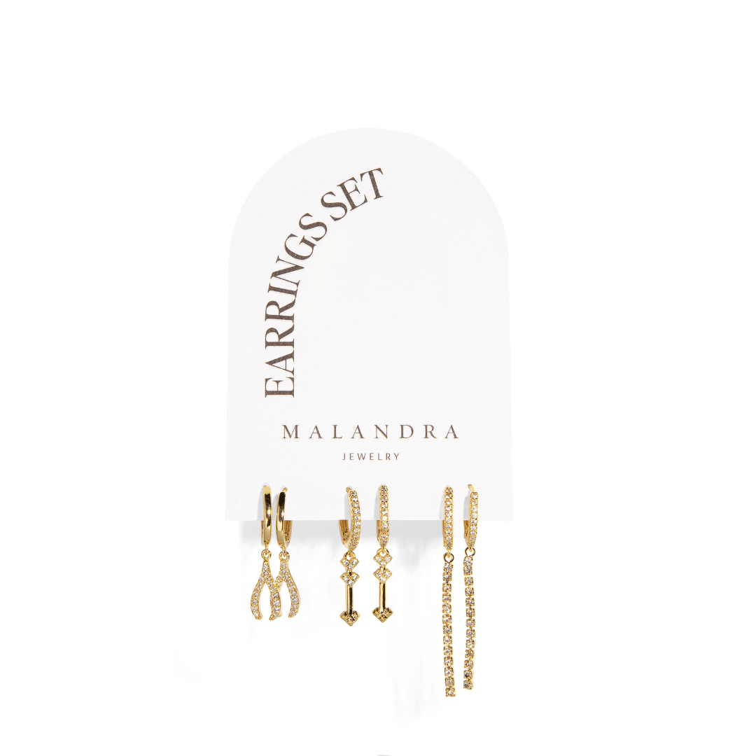 GOLDEN SHIMMER TRINITY HOOPS - ARETES - Malandra Jewelry - AA1526 - W45209