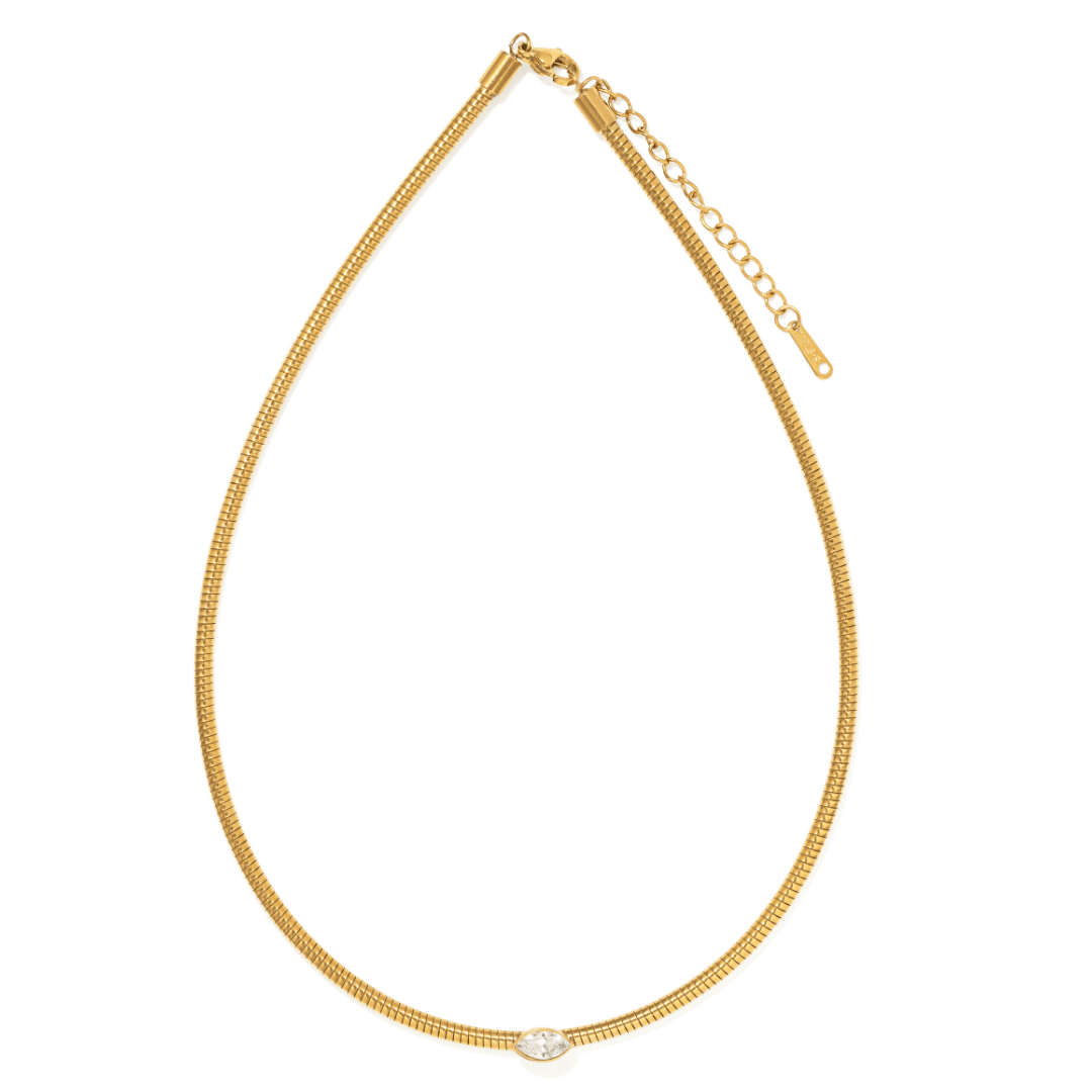 Golden Snake Marquise Choker - COLLARES - Malandra Jewelry - EUWC647-JDN0106058