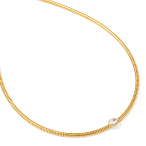 Golden Snake Marquise Choker - COLLARES - Malandra Jewelry - EUWC647-JDN0106058