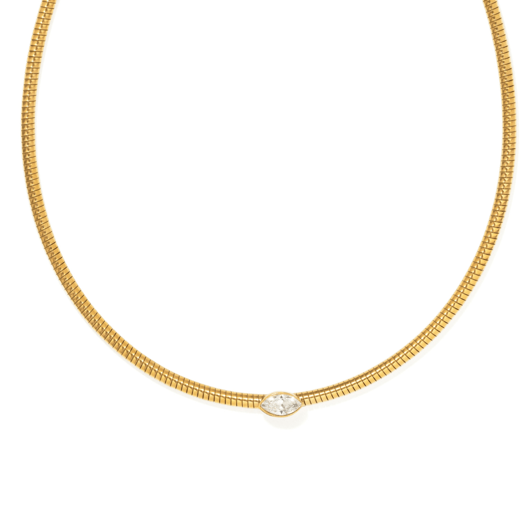 Golden Snake Marquise Choker - COLLARES - Malandra Jewelry - EUWC647-JDN0106058