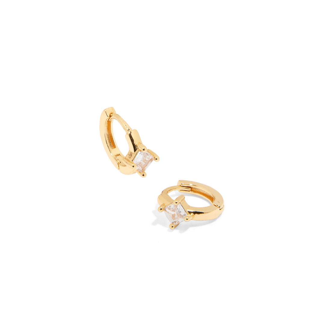 GOLDEN SPARK DIAMOND HUGGIES - ARETES - Malandra Jewelry - FBA422 - JAR0522 - 14