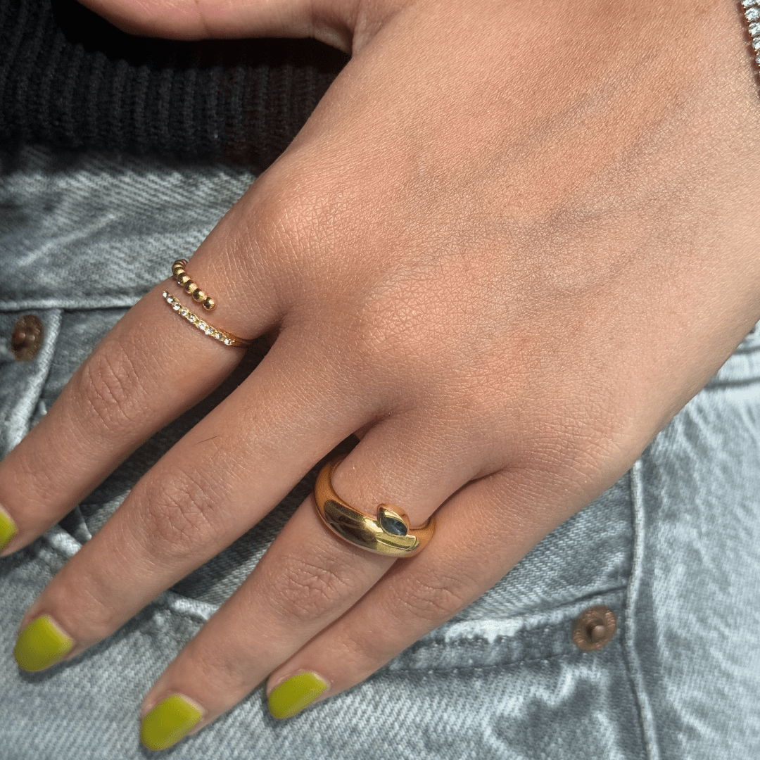GOLDEN SPARK DOTS RING - ANILLOS - Malandra Jewelry - EUWR194 - JDR201967