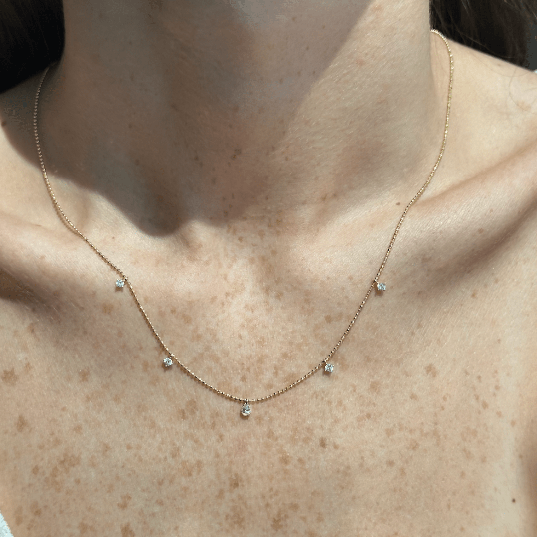 GOLDEN SPARK DROPS NECKLACE - COLLARES - Malandra Jewelry - ZOC28 - YE07241I8C