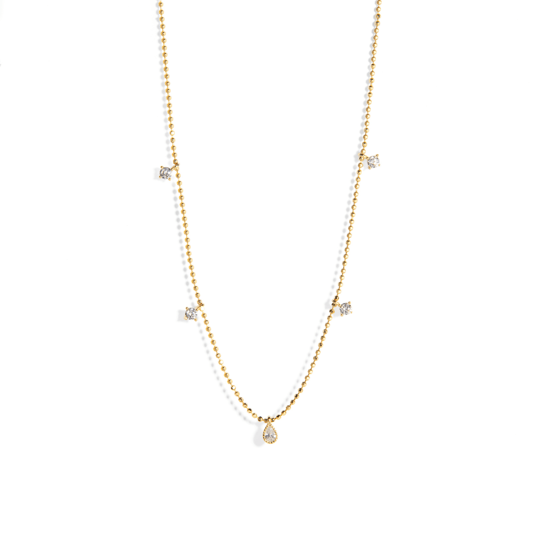 GOLDEN SPARK DROPS NECKLACE - COLLARES - Malandra Jewelry - ZOC28 - YE07241I8C