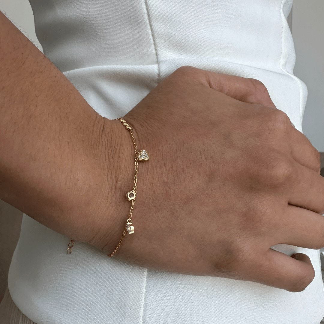 GOLDEN SPARK LOVE BRACELET - PULSERAS - Malandra Jewelry - ERP133 - 60603121650C